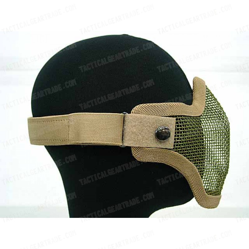 Deluxe Stalker Type Half Face Metal Mesh Protector Mask Tan