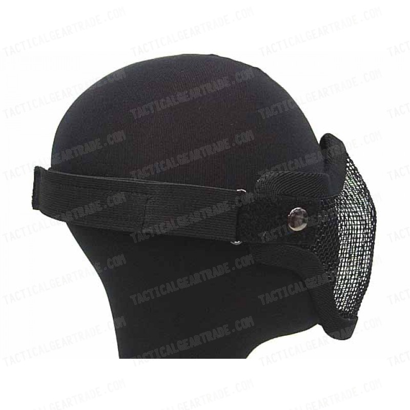 Deluxe Stalker Type Half Face Metal Mesh Protector Mask Black