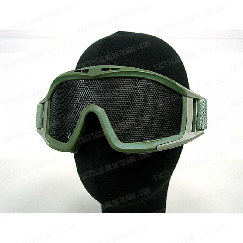 Airsoft No Fog Metal Mesh DL Style Goggle OD