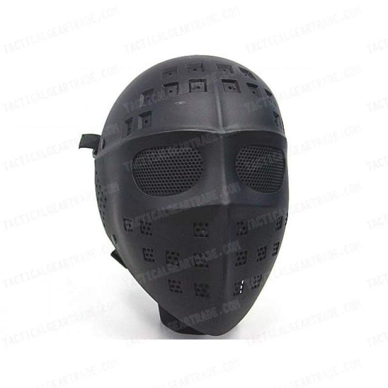Full Face Hockey Type Airsoft Mesh Goggle Mask Black