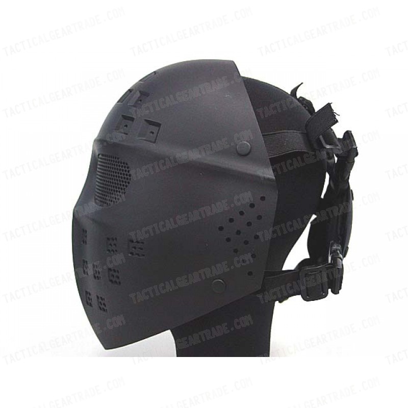 Full Face Hockey Type Airsoft Mesh Goggle Mask Black