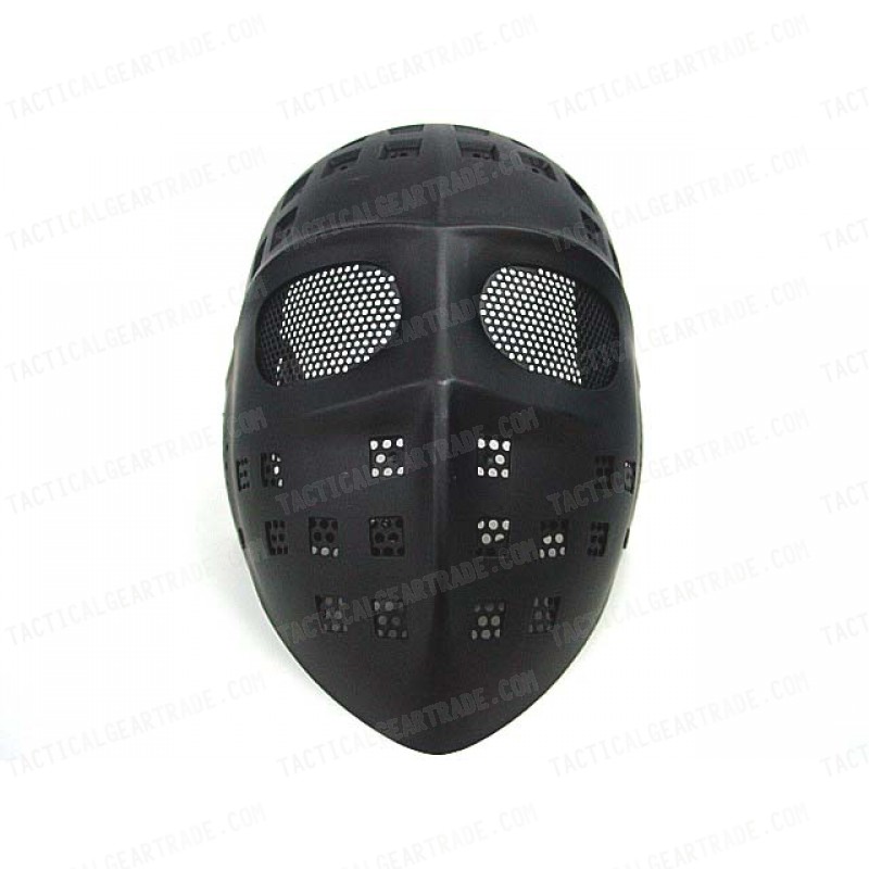 Full Face Hockey Type Airsoft Mesh Goggle Mask Black