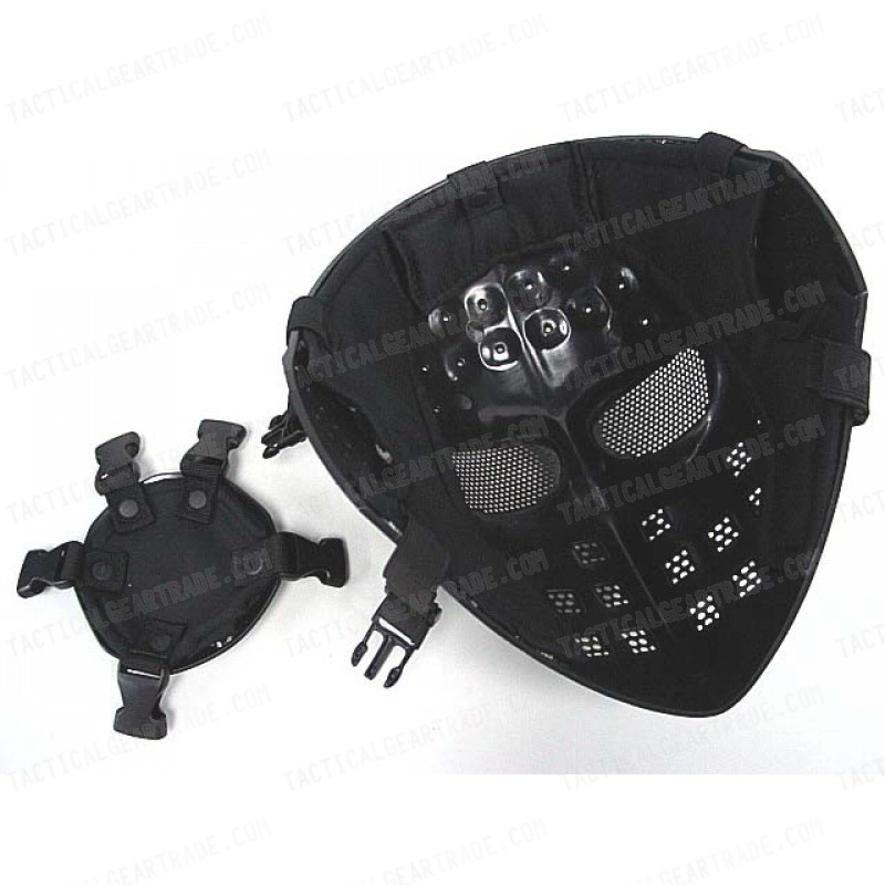 Full Face Hockey Type Airsoft Mesh Goggle Mask Black