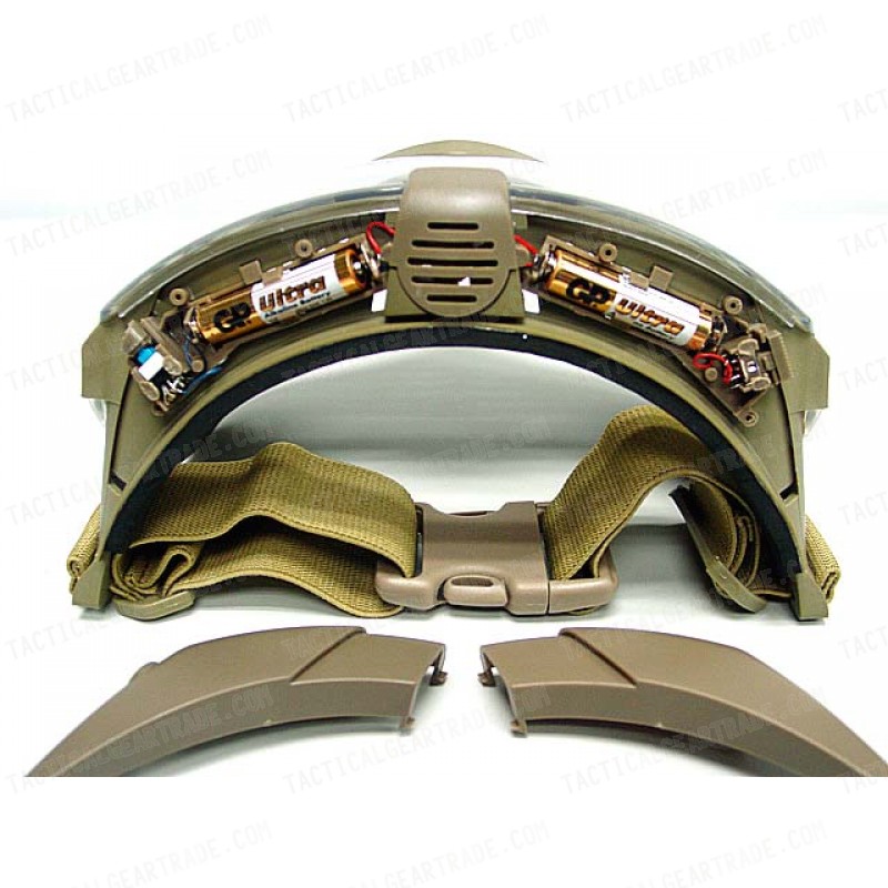 Pro-Goggle Full Face Mask with Fan Ventilation Tan