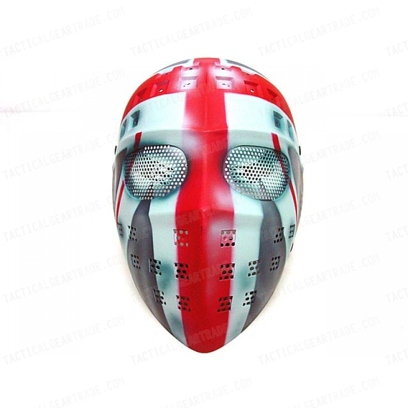 Full Face Hockey Type Airsoft Mesh Goggle Mask UK Flag