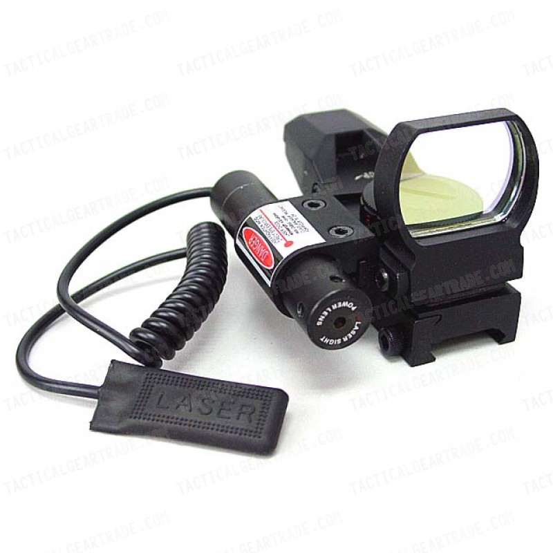 Holographic Multi Reticle Red Green Dot Sight Reflex & Red Laser