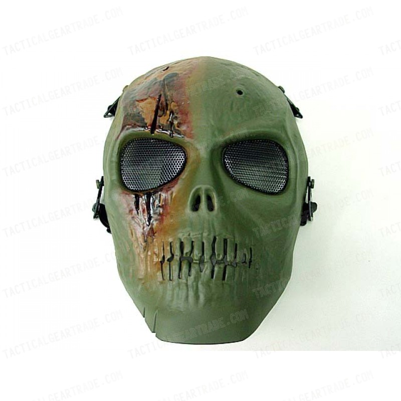 Army of Two Skull Full Face Airsoft Protector Mask OD
