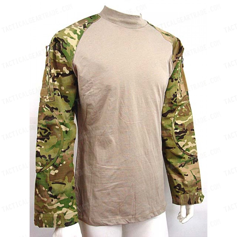 Tactical Long Sleeve Combat Shirt Multi Camo