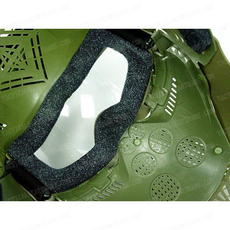 Full Face Airsoft Goggle Lens Mask w/Neck Protect OD