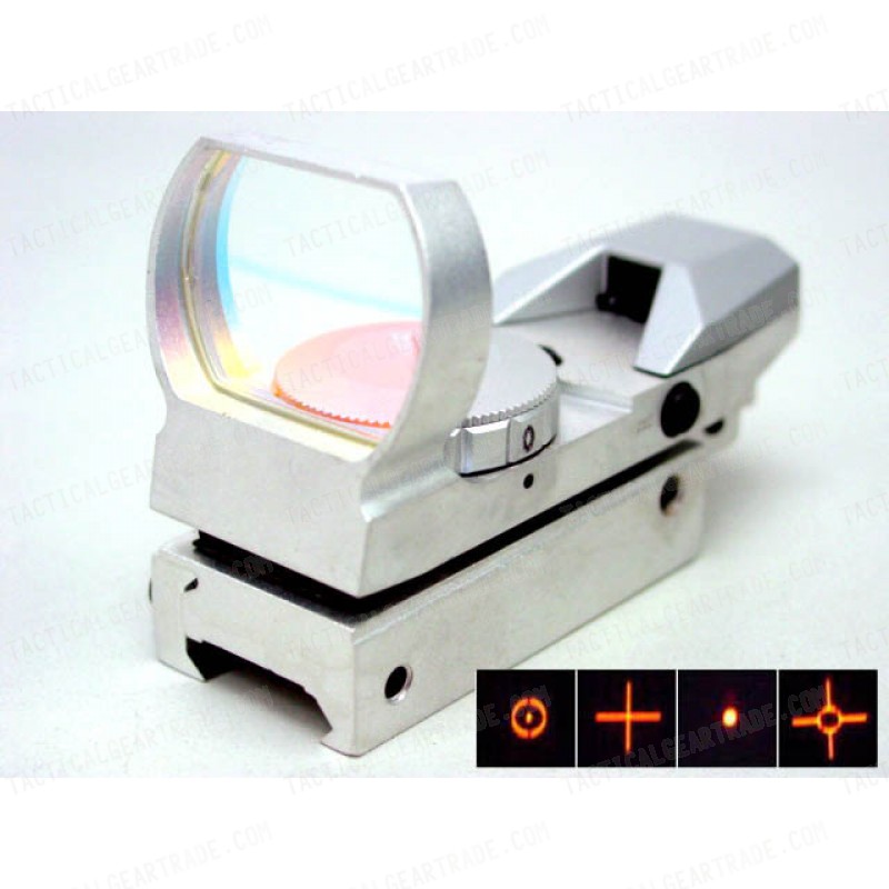 Holographic Multi 4 Reticle Red Dot Sight Reflex Silver