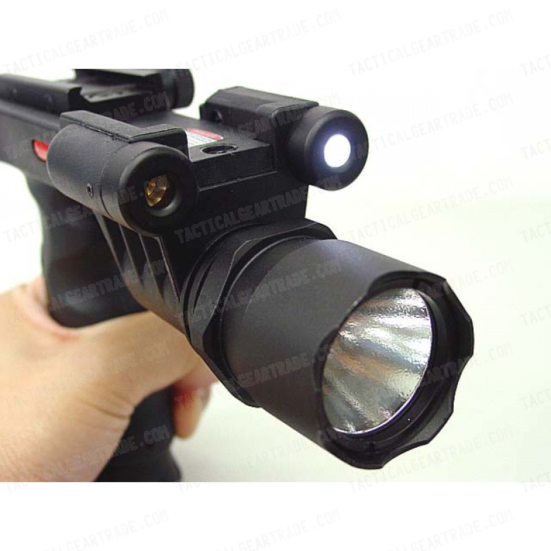 Tactical LED Weapon Light Foregrip Flashlight with Red Laser