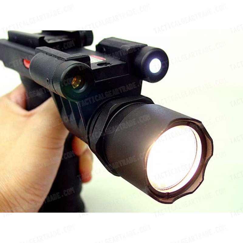 Tactical LED Weapon Light Foregrip Flashlight with Red Laser