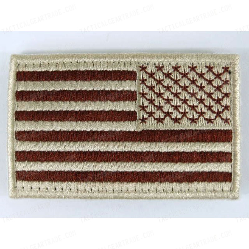 US United States USA Reverse Flag Velcro Patch Desert Tan