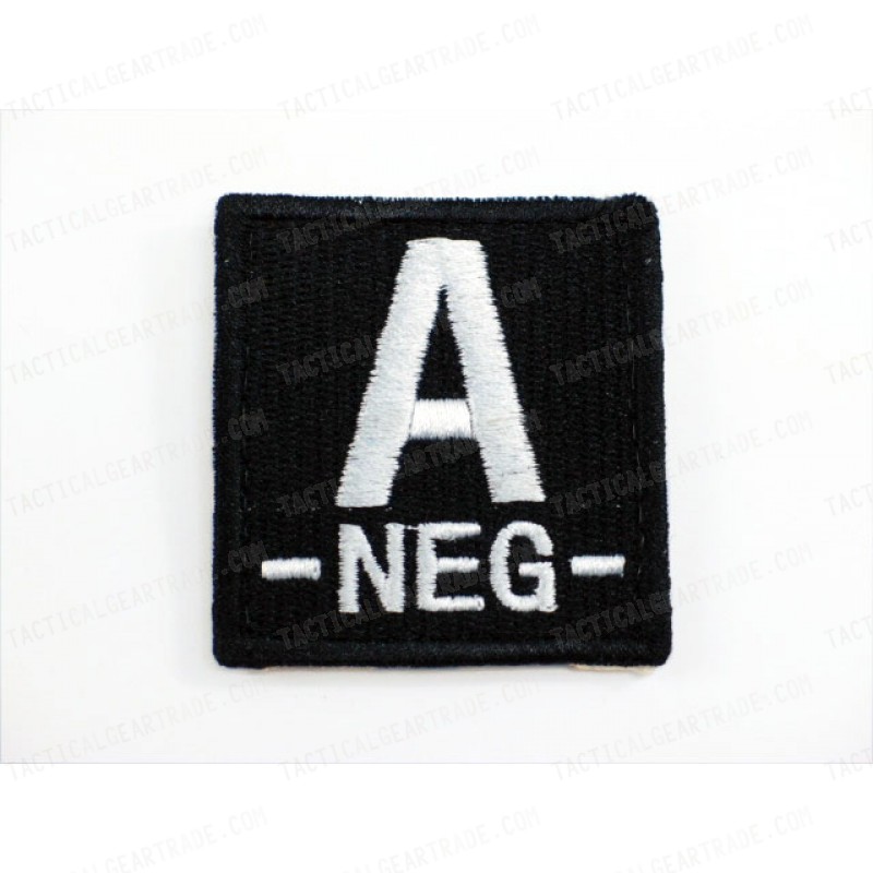 A NEG Blood Type Identification Velcro Patch Black