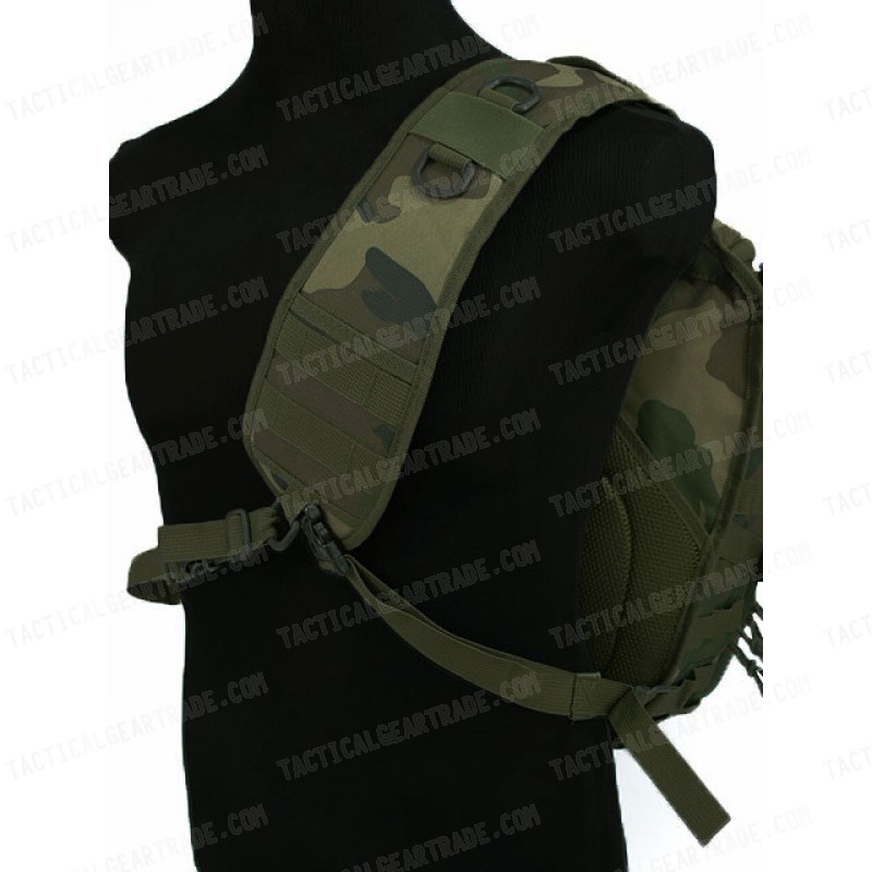 Tactical Utility Gear Sling Bag Backpack Camo Woodland L