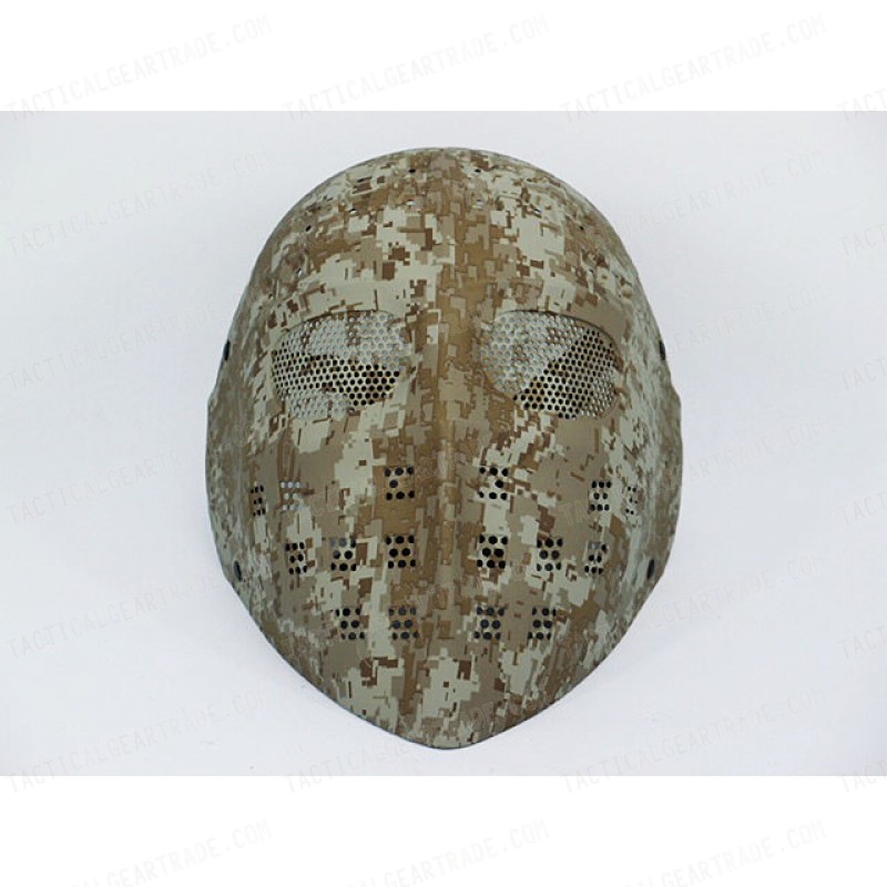 Full Face Hockey Type Airsoft Mesh Goggle Mask Marpat Desert