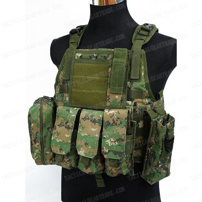 USMC MOD Molle Assault Plate Carrier Vest Digital Camo Woodland