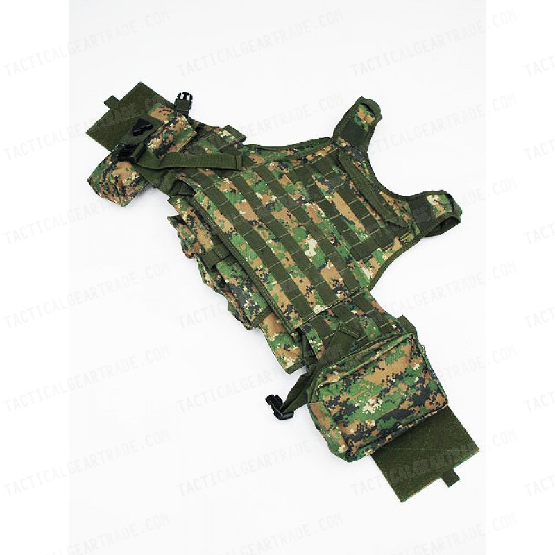 USMC MOD Molle Assault Plate Carrier Vest Digital Camo Woodland