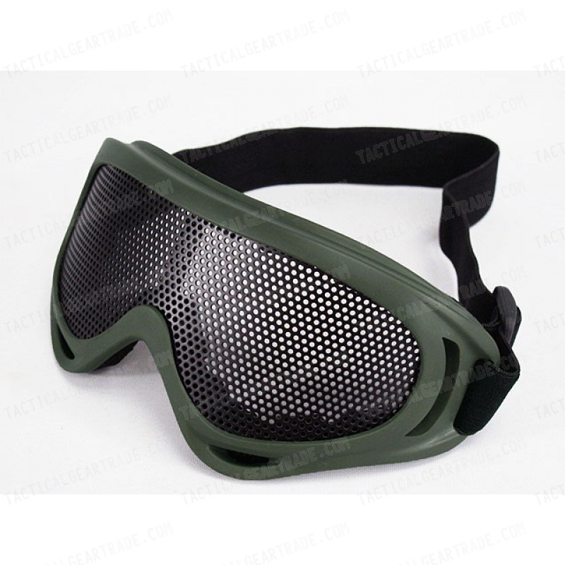 Airsoft UV-X400 No Fog Metal Mesh Tactical Goggle OD