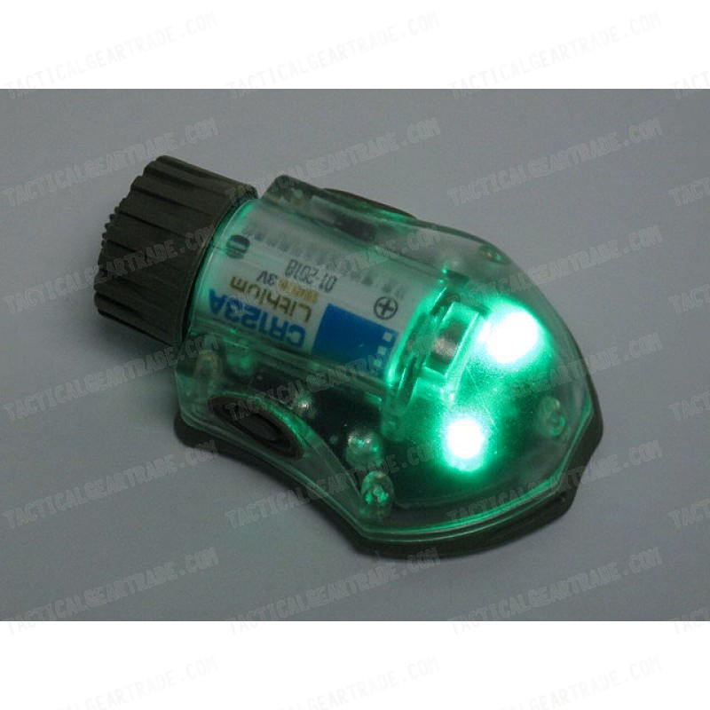 Helmet Manta Strobe Light Green LED/IR Tan