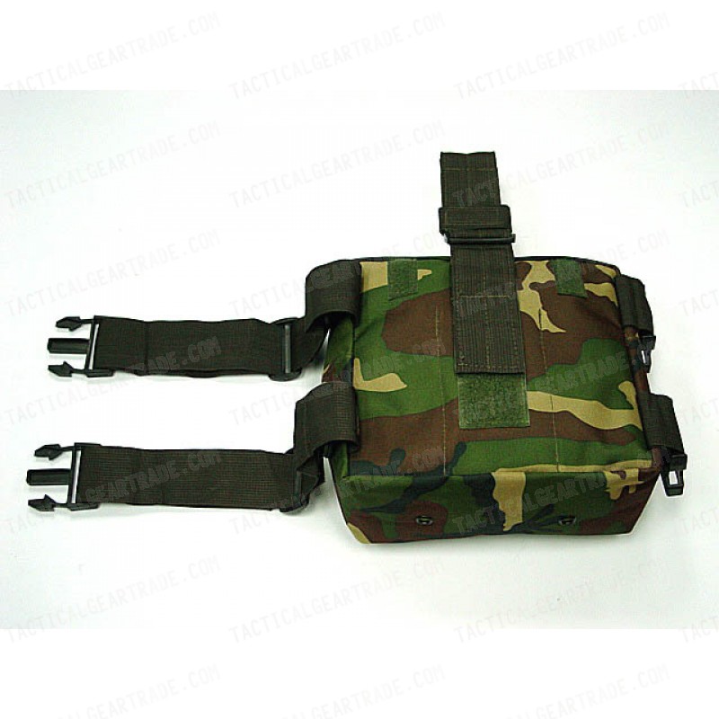 Molle Drop Leg Panel Utility Waist Pouch Bag Camo Woodland