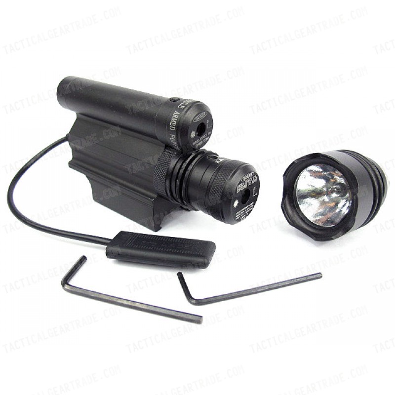 Tactical Pistol 65Lm Xenon Flashlight & Red/Green Laser Combo