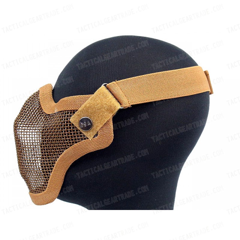 Deluxe Stalker Type Half Face Metal Mesh Protector Mask Brown