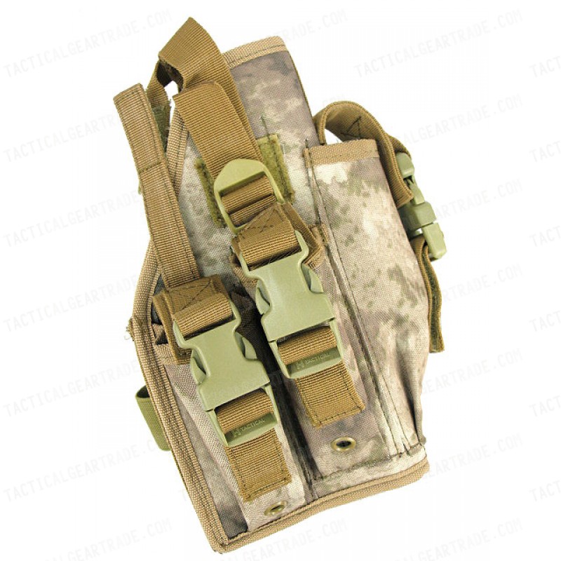 Univeral Drop Leg Large Pistol Frame Holster A-TACS Camo