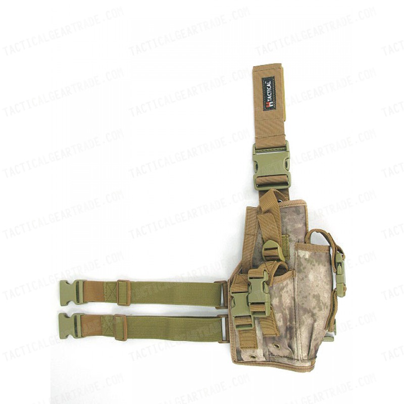 Univeral Drop Leg Large Pistol Frame Holster A-TACS Camo