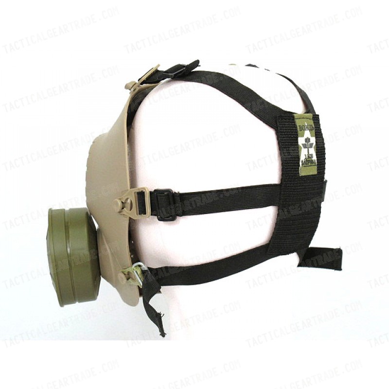 Full Face Dummy Gas Mask with Fan Ventilation Tan