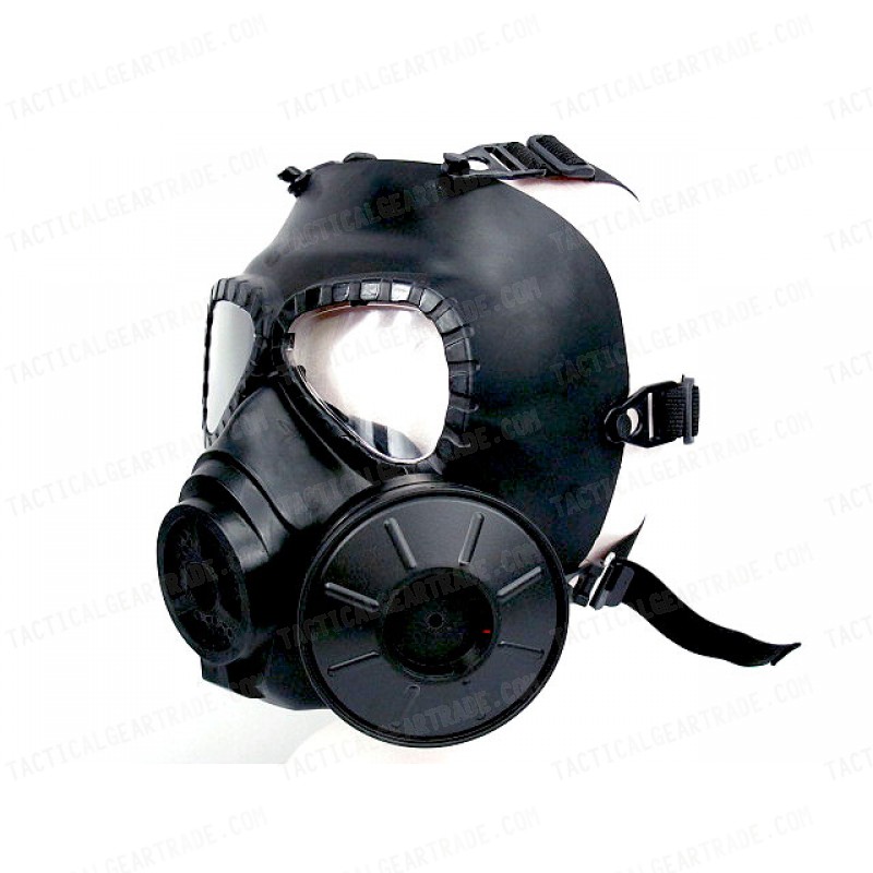 Full Face Dummy Gas Mask with Fan Ventilation Black