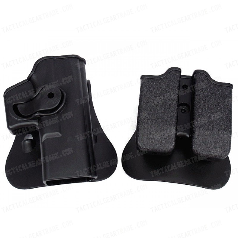 IMI Style GLOCK 17/19 RH Pistol & Magazine Paddle Holster Black