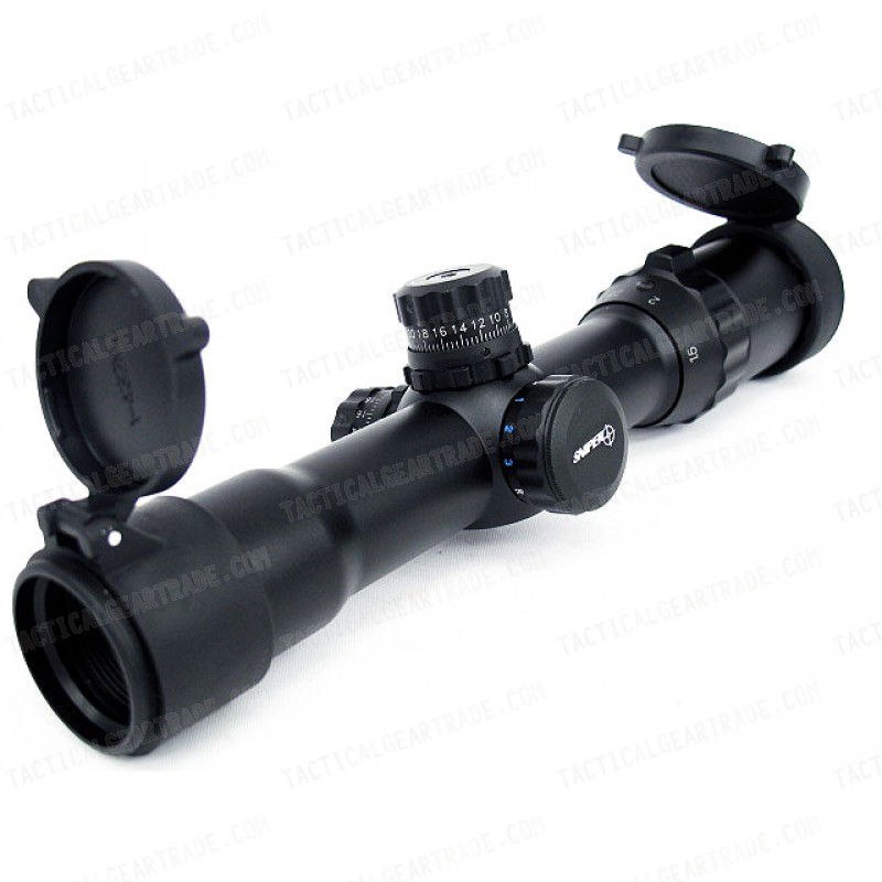 1.5-4x30 Red/Green/Blue Illuminated Long Relief CQB Rifle Scope