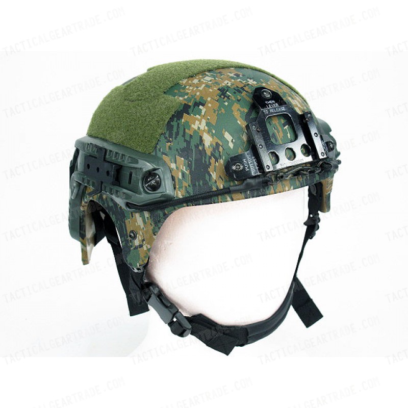 IBH Helmet with NVG Mount & Side Rail Digital Camo Woodland