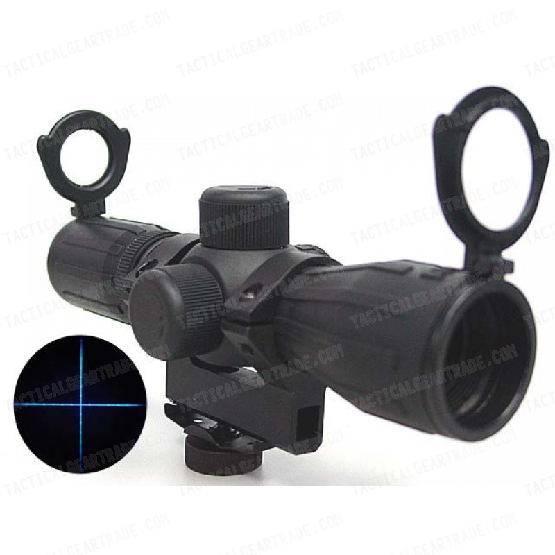 4x30 Blue Illuminated Carry Handle Rubber Rifle Scope