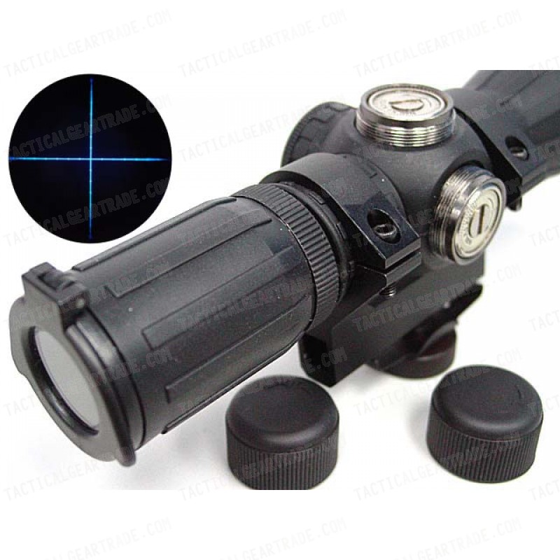 4x30 Blue Illuminated Carry Handle Rubber Rifle Scope