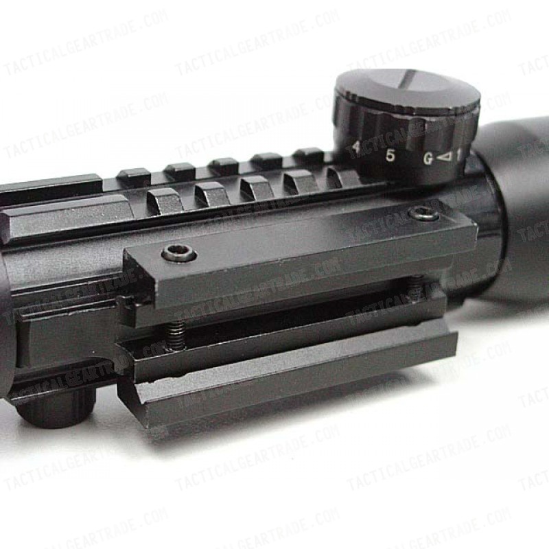 4x28 Red/Green Illuminated Mil-Dot Tri-rail Rifle Scope