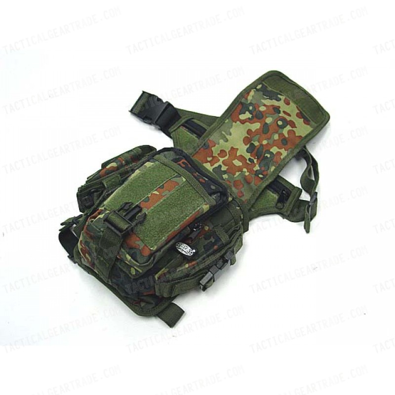 Drop Leg Utility Waist Pouch Carrier Bag German Camo Woodland