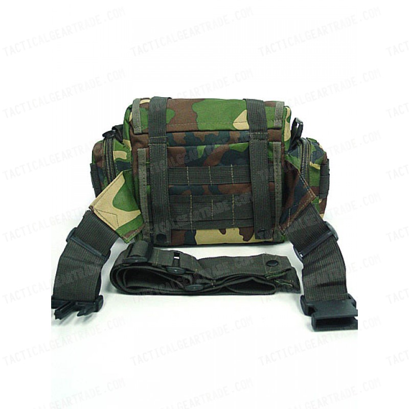 Molle Utility Shoulder Waist Pouch Bag L Camo Woodland