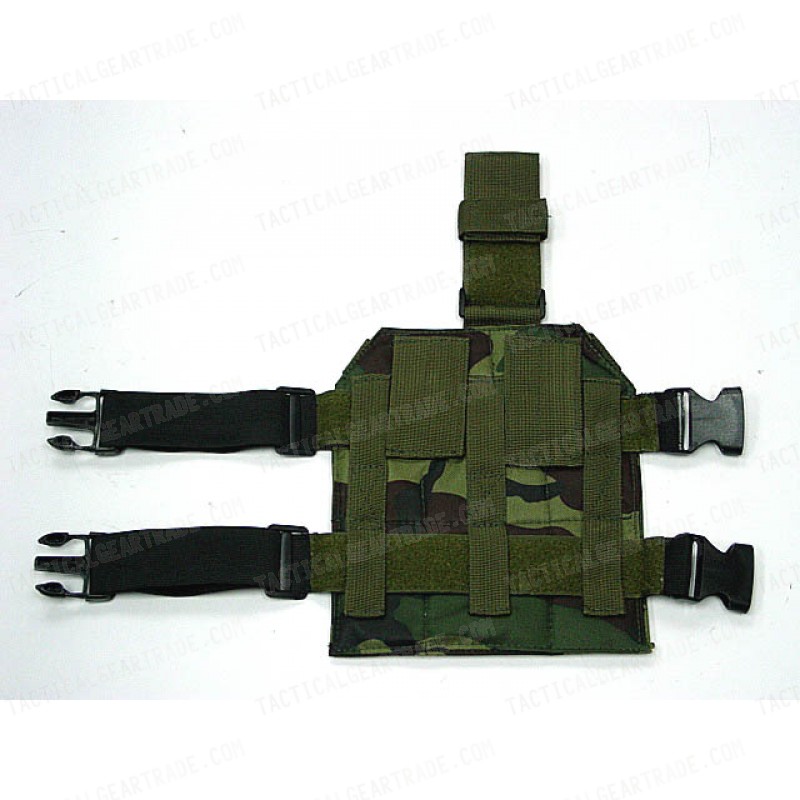 Airsoft Molle Drop Leg Panel Platform Camo Woodland