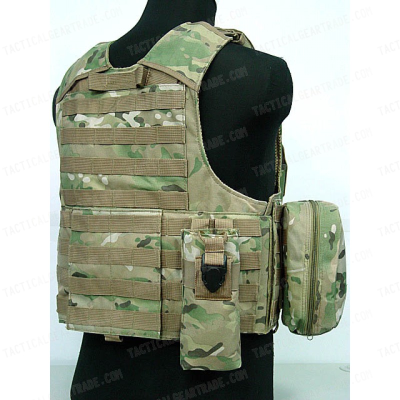 Molle Combat Strike Plate Carrier CIRAS Vest Multi Camo