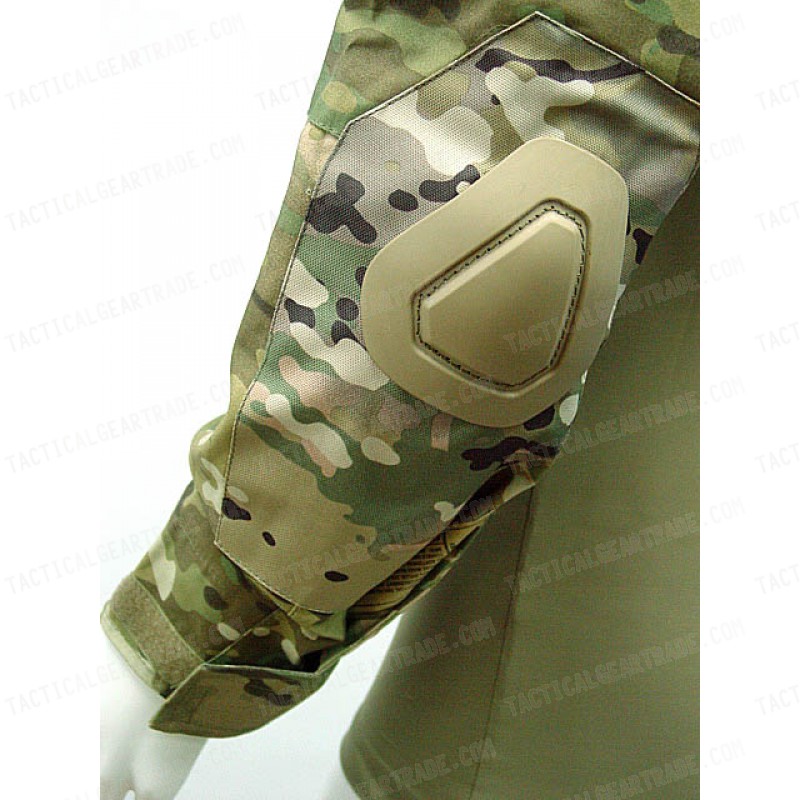 Tactical Combat Shirt Multi Camo w/ Elbow Pad