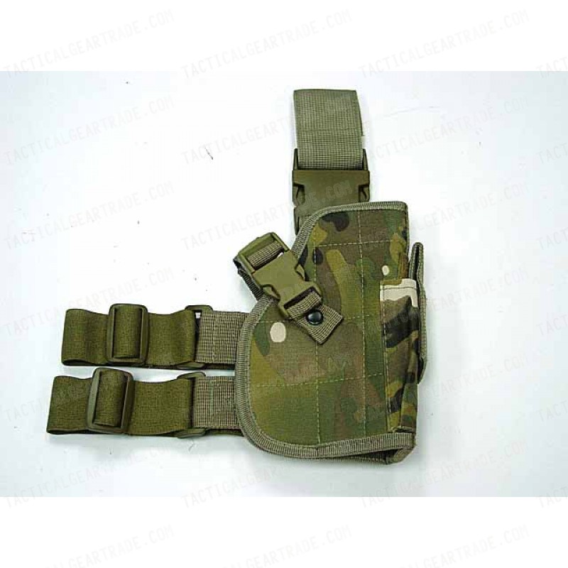 Tactical Drop Leg Pistol Holster Multi Camo