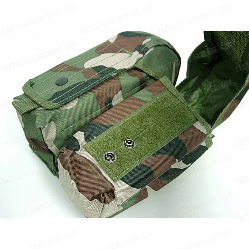 Airsoft Molle Double AK Magazine Pouch Camo Woodland