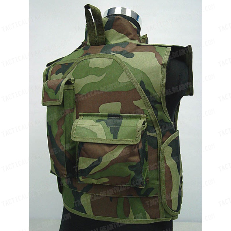 Airsoft Paintball Tactical Combat Assault Vest Camo Woodland