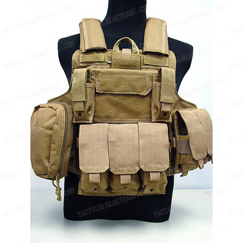 Molle Combat Strike Plate Carrier CIRAS Vest Coyote Brown