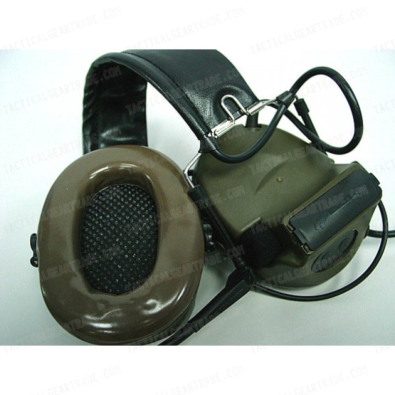 Element Comtac II Style Headset OD for ICOM PTT 2 Pin Radio Z041 & Z113