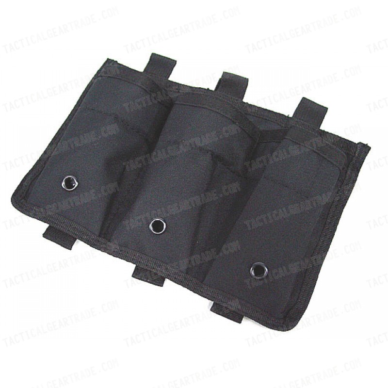 Airsoft Molle Triple Magazine Open Top Pouch Black