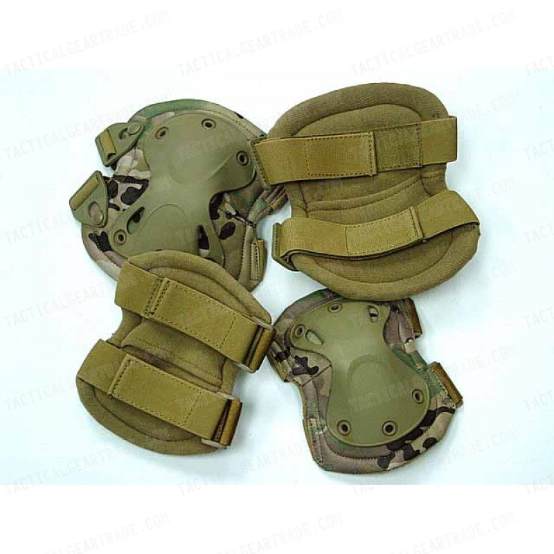 SWAT X-Cap Airsoft Paintball Knee & Elbow Pads Multi Camo