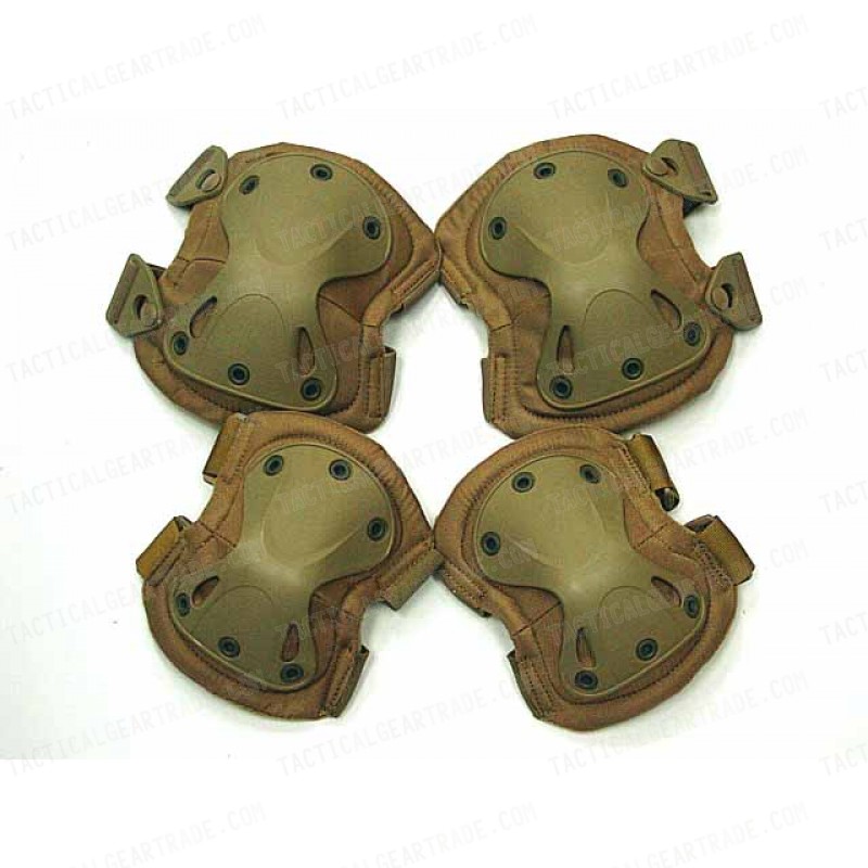 SWAT X-Cap Airsoft Paintball Knee & Elbow Pads Desert Tan